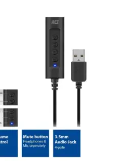 Alternative view of Звукова карта Ewent AC9360, 2.0, USB, 3.5 mm, Черна