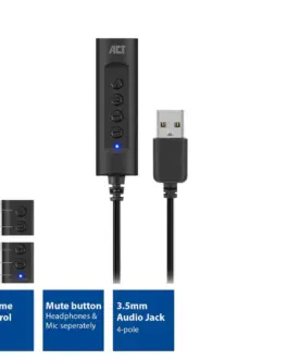 Alternative view of Звукова карта Ewent AC9360, 2.0, USB, 3.5 mm, Черна