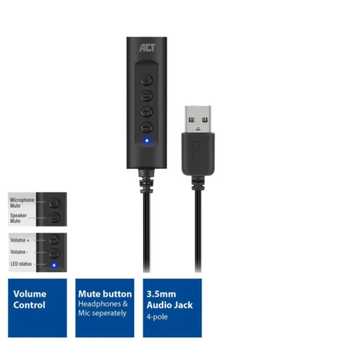 Alternative view of Звукова карта Ewent AC9360, 2.0, USB, 3.5 mm, Черна