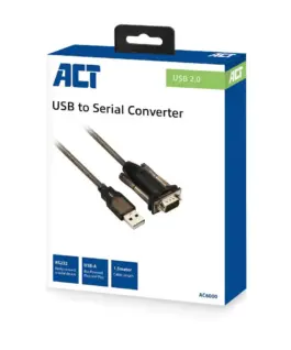 Alternative view of Кабел конвертор ACT Ewent AC6000, USB-A мъжко - Сериен порт D-sub 9-pin мъжко, 1.5 м, Черен