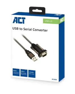 Alternative view of Кабел конвертор ACT Ewent AC6000, USB-A мъжко - Сериен порт D-sub 9-pin мъжко, 1.5 м, Черен