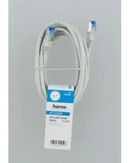 Alternative view of Мрежов пач кабел HAMA F/UTP, CAT 6, RJ-45 - RJ-45, 1Gbit/s, 3.0 m, Сив, Булк