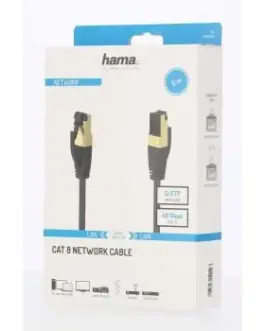 Alternative view of Мрежов пач кабел HAMA S/FTP, CAT 8, RJ-45 - RJ-45, 40Gbit/s, 5.0 m, Halogen-free, Черен