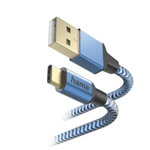 Alternative view of Кабел HAMA Reflective, USB-C мъжко - USB-A мъжко, 1.5м, 201558