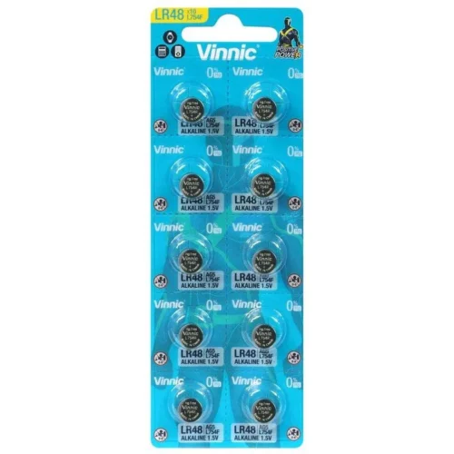 Alternative view of Бутонна алкална батерия VINNIC LR754, LR48, 1,55V, 10pk блистер, /цена за 1 бр. батерия/