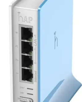 Безжичен Access Point MikroTik hAP lite RB941-2nD-TC 32MB RAM 4xLAN built-in 2.4Ghz 802.11b/g/n tower