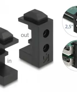 Alternative view of Скоба за твърд диск DeLock 18027, За  2x 2.5" SSD / 1х 3.5" HDD, Черен
