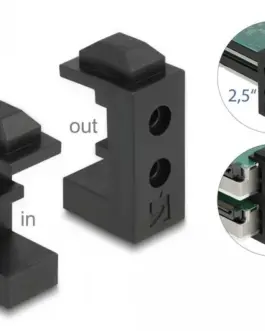 Alternative view of Скоба за твърд диск DeLock 18027, За  2x 2.5" SSD / 1х 3.5" HDD, Черен