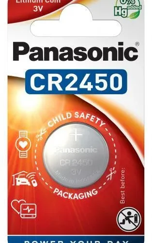 Бутонна батерия литиева PANASONIC CR2450 3V  1 бр. в блистер цена за 1