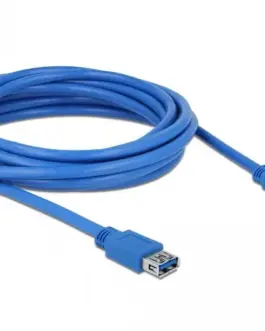 Alternative view of Удължителен кабел Delock USB-A мъжко - USB-А женско, 5 м, Екраниран, Син