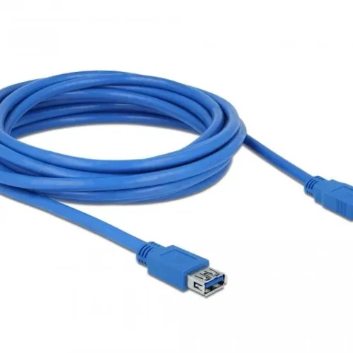 Alternative view of Удължителен кабел Delock USB-A мъжко - USB-А женско, 5 м, Екраниран, Син