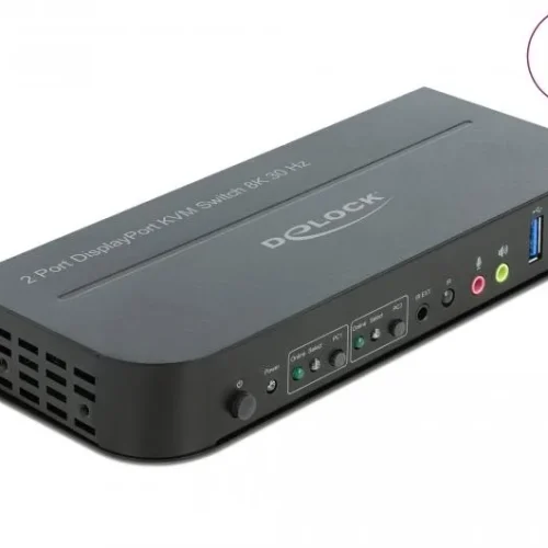 Alternative view of KVM превключвател, Delock 11482, 2-портов, USB, DisplayPort, Audio