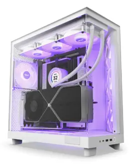 Кутия за компютър NZXT H6 Flow RGB Matte White - Middle Tower