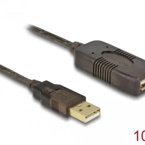 Alternative view of Удължителен кабел DeLock, USB-A мъжко - USB-A женско, USB 2.0, 10 м, Черен