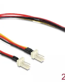 Кабел DeLock Molex 3 pin женско - 2 x Molex 3 pin мъжко (fan) 22 cm