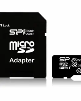 Silicon Power памет card microSDHC 32GB CL10/UHS-1 100/80 MB/s Elite + адаптер