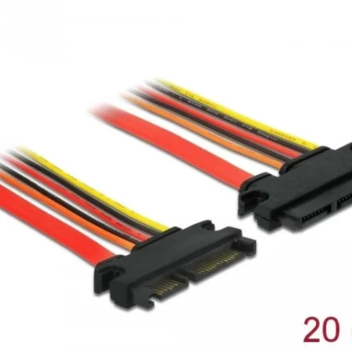 Alternative view of Удължителен кабел SATA III DeLock, SATA 6 Gb/s 22 pin мъжко - SATA 22 pin женско, (3.3 V + 5 V + 12 V), 20 cm