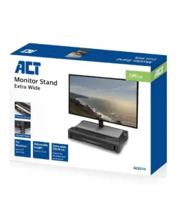 Alternative view of Стойка за монитор ACT AC8210, За бюро, с чекмедже,до 10 кг, Черна