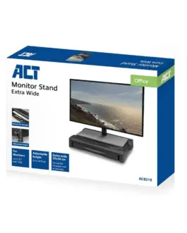 Alternative view of Стойка за монитор ACT AC8210, За бюро, с чекмедже,до 10 кг, Черна