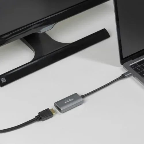 Alternative view of Адаптер Delock, USB-C мъжко - HDMI женско, Ultra HD, 8K, Сив