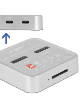 Alternative view of Докинг станция Delock 1 x M.2 NVMe SSD, 1 x M.2 SATA SSD, SD Express Card Reader, Клониране