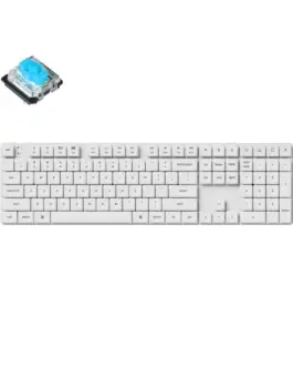 Геймърска механична клавиатура Keychron K5 Pro White Low Blue Switch