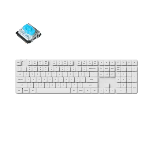 Геймърска механична клавиатура Keychron K5 Pro White Low Blue Switch