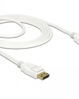 Кабел Delock DisplayPort 1.2 мъжко - DisplayPort мъжко 1.5м 4K 60 Hz Бял