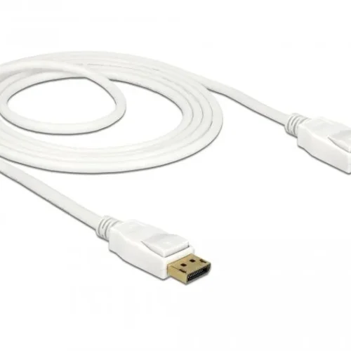 Кабел Delock DisplayPort 1.2 мъжко - DisplayPort мъжко 1.5м 4K 60 Hz Бял