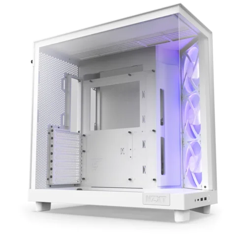 Alternative view of Кутия за компютър NZXT H6 Flow RGB Matte White - Middle Tower