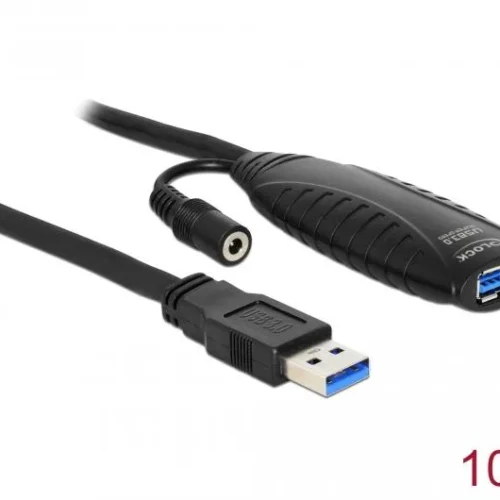 Alternative view of Удължителен кабел DeLock, Активен, USB-A мъжко - USB-A женско, USB 3.0, 10 м