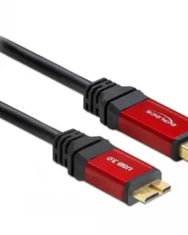 Alternative view of Кабел Delock  USB-A мъжко - USB Micro-B мъжко, 2 м, Premium, Екраниран, Черен