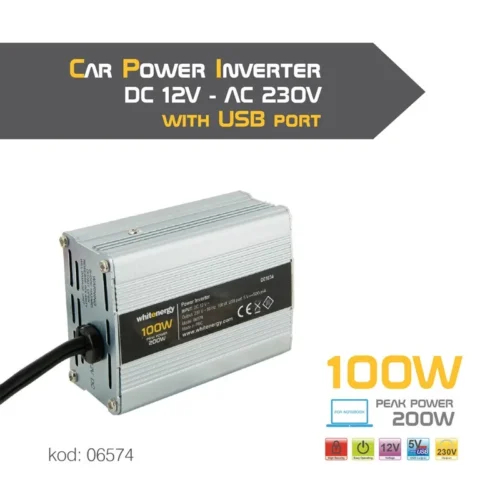 Whitenergy Inverter 12V DC – 230V AC Power 100W
