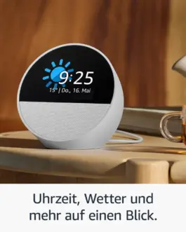 Alternative view of Смарт часовник Amazon Echo Spot 2024, Alexa асистент, Бял