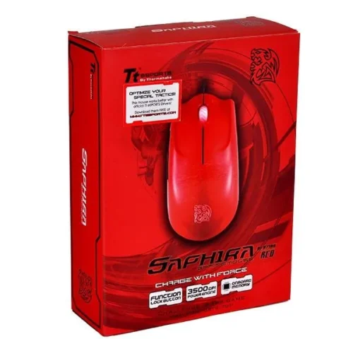 Thermaltake Tt eSPORTS gaming mouse – Saphira червен 3500DPI Laser Rubber