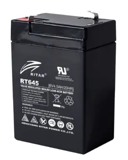 Оловна батерия RITAR (RT645) AGM 6V 4.5Ah 70/ 47/ 99mm Терминал1