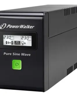 PowerWalker UPS line-interactive 600VA 2X PL 230V, pure sine wave, RJ11/45 IN/OUT, USB, LCD