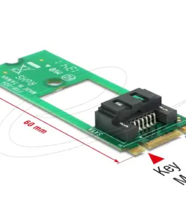 Alternative view of Адаптер Delock 62517, интерфейсен ключ M.2 2260 B+M към Sata 7 Pin