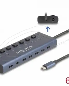 Alternative view of Delock USB Хъб, 7 x USB Type-C, 5 Gbps, 6 x Data USB-C, 1 x PD 20W