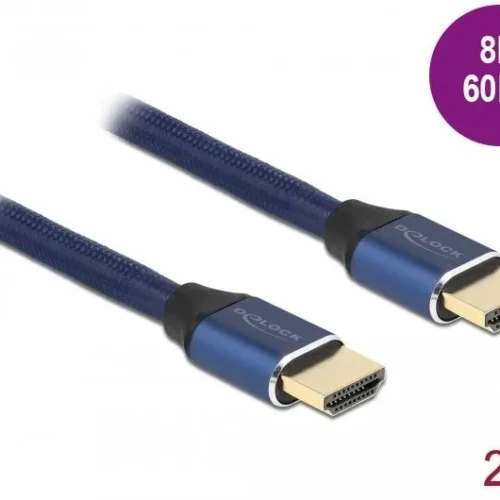 Alternative view of Кабел Delock Ultra High Speed, HDMI мъжко - HDMI мъжко, 48 Gbit/s, 8K 60 Hz, 2 м, Син