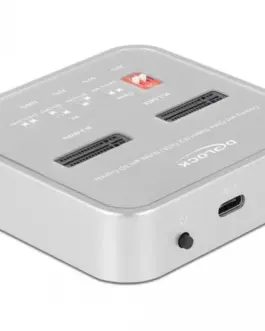 Докинг станция Delock 1 x M.2 NVMe SSD 1 x M.2 SATA SSD SD Express Card Reader