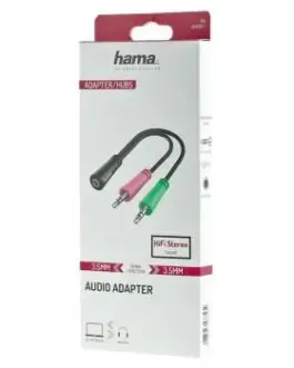 Alternative view of Жак адаптер HAMA, 3.5 mm жак женско - 2 x 3.5 mm жак мъжко, 10cm