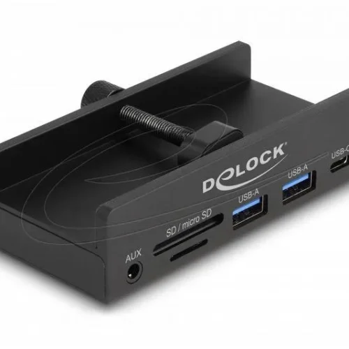 Външен USB Хъб 3-порта 5 Gbps 2 x USB-A 1 x USB-C четец на карти с 2