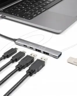Alternative view of Delock Хъб USB-C, 4 порта, 1 x USB-A 10 Gbps, 2 x USB-A, 1 x USB-C, USB-C PD 95 W