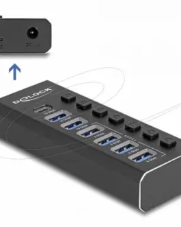 Alternative view of Delock USB Хъб, 7 портa, 10 Gbps, 6 x USB-A, 1 x USB-C