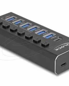 Delock USB Хъб 7 портa 10 Gbps 6 x USB-A 1 x USB-C