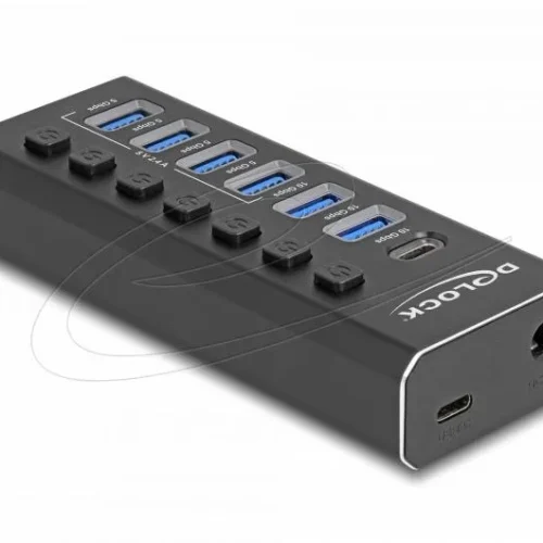 Delock USB Хъб 7 портa 10 Gbps 6 x USB-A 1 x USB-C