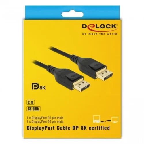 Кабел Delock DisplayPort мъжко – DisplayPort мъжко