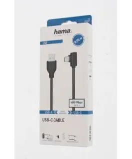 Alternative view of Кабел HAMA USB-C мъжко- USB A, 90°, 0.75 м, USB 2.0, 480Mbit/s, Черен