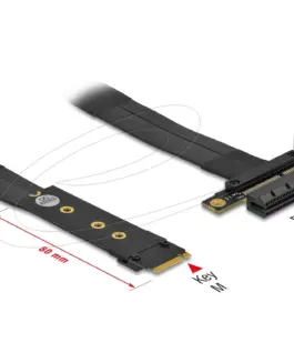 Delock Адаптер с 20 см кабел за свързване на PCIex4 с